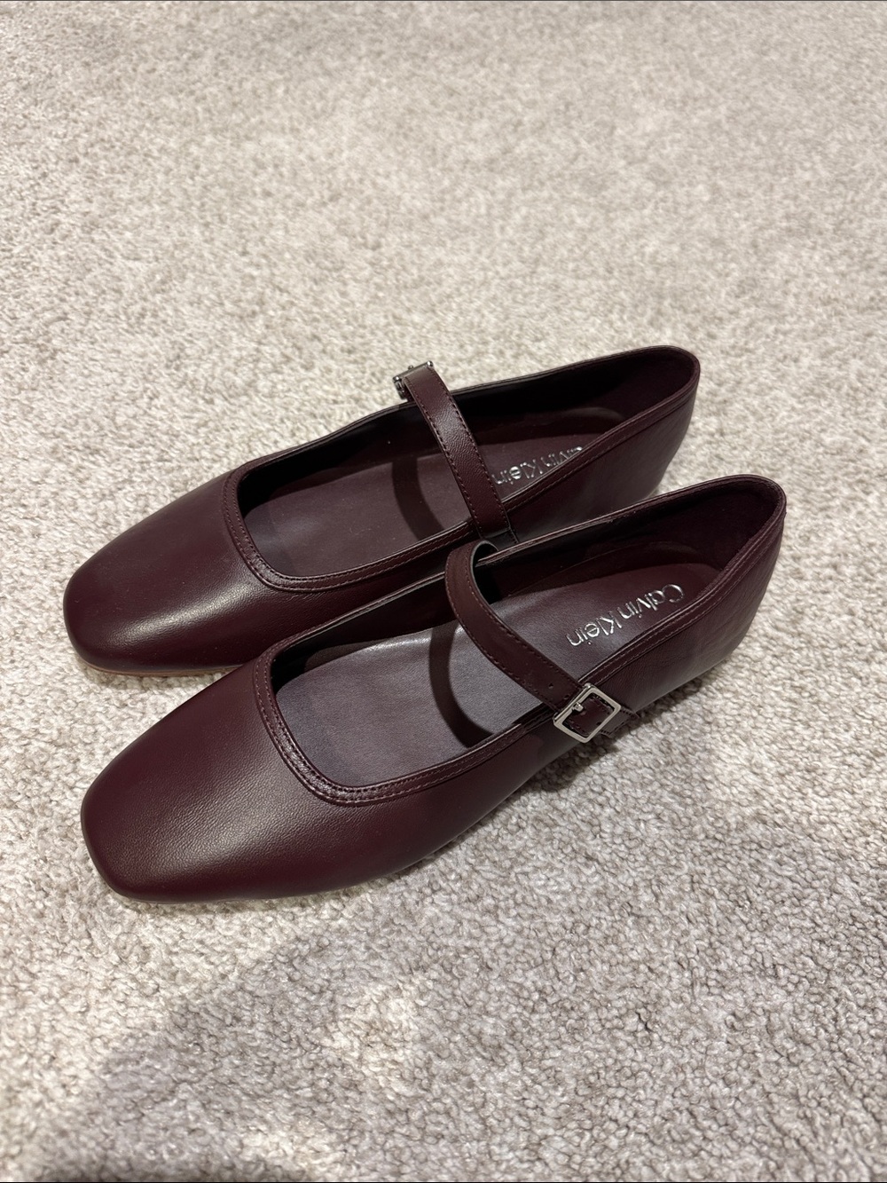 Calvin Klein Women's Dark Burgundy Mary Jane Flats